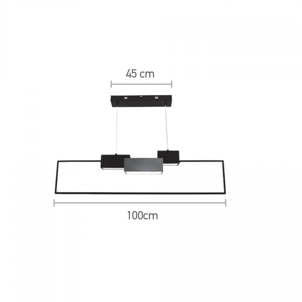 Κρεμαστό φωτιστικό LED 55W 3CCT σε μαύρη και χρυσαφί απόχρωση D:100cm (6045)