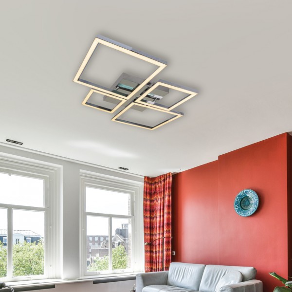 Πλαφονιέρα οροφής LED 70W 3CCT σε μαύρη απόχρωση D:65cm (6050-BL)