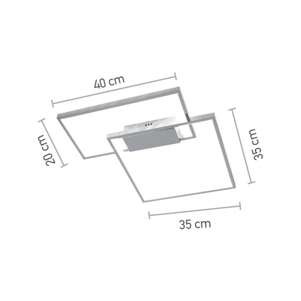 Πλαφονιέρα οροφής LED 38W 3000Κ σε χρώμιο απόχρωση D:45cm (6066-CH)