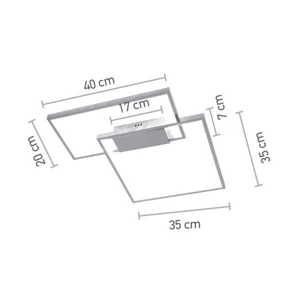 Πλαφονιέρα οροφής LED 38W 3000Κ σε χρυσαφί απόχρωση D:45cm (6066-GL)