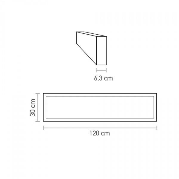 Πλαίσιο Αλουμινίου για Παραλληλόγραμμο Led Panel D:120cmX30cm (BAPAN007)