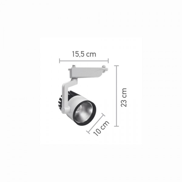 Σποτ Ράγας Λευκό LED 30W 4000K D:10cmX23cm (T00102-WH)