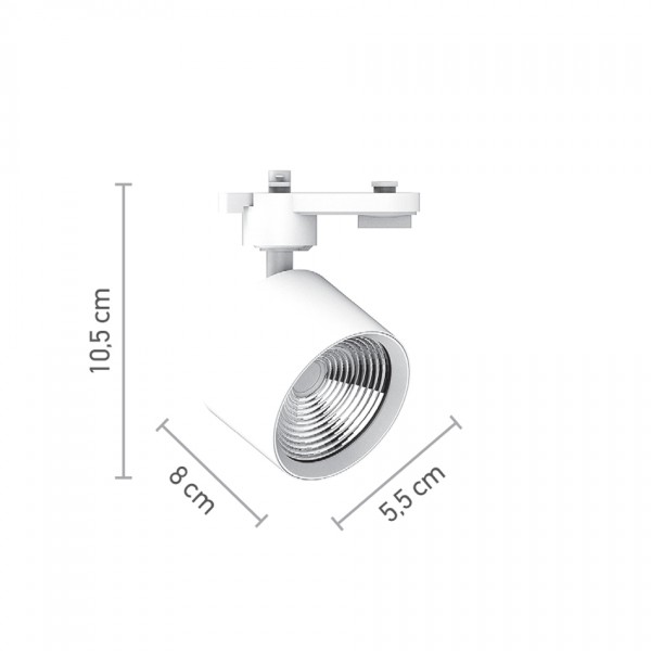 Σποτ Ράγας Λευκό LED 10W 4000K D:5,5cmX10,5cm (T00502-WH)