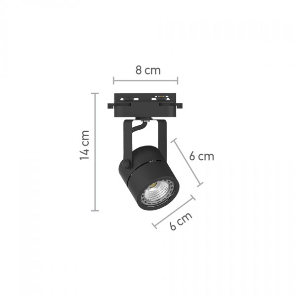Σποτ Ράγας Μαύρο 1XGU10 D:8cmX14cm (T00600-BL)