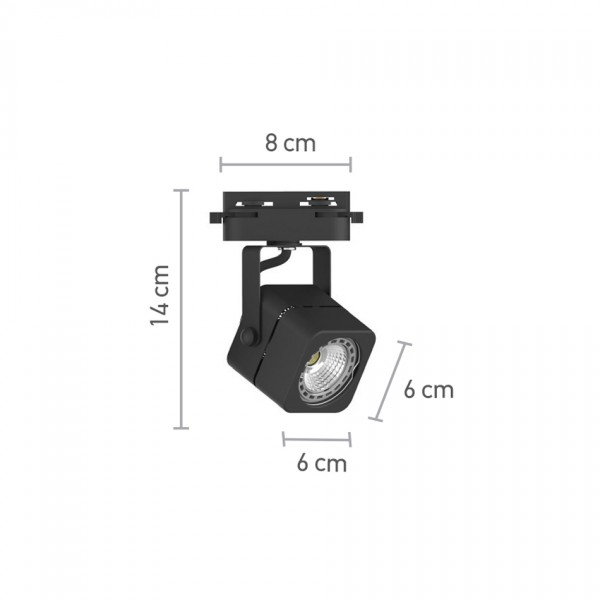 Σποτ Ράγας Μαύρο 1XGU10 D:8cmX14cm (T00700-BL)