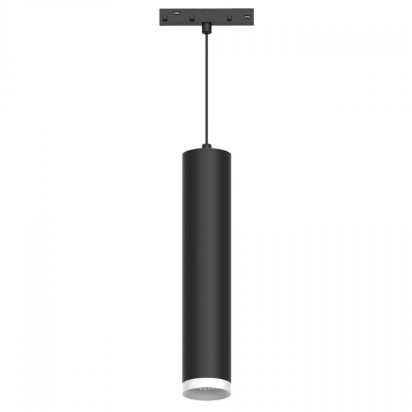 Κρεμαστό φωτιστικό LED 10W 3000K για μαγνητική ράγα σε μαύρη απόχρωση D:6cmX30cm (T02401-BL)