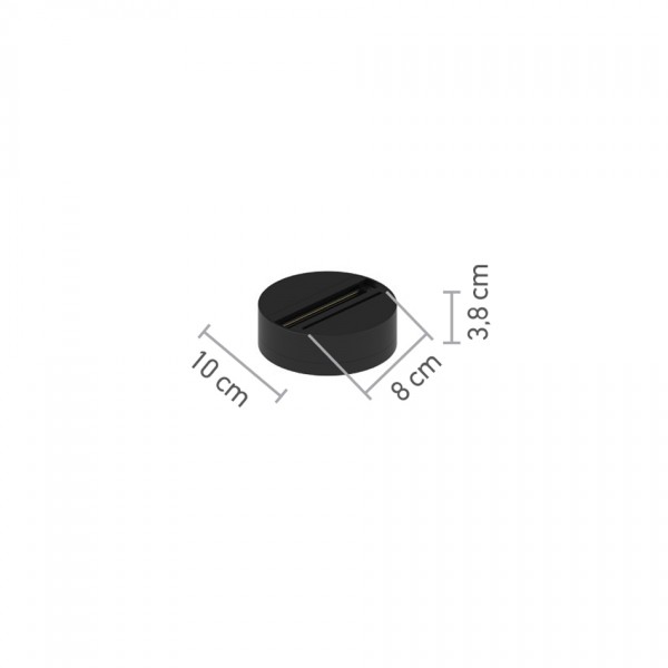 Βάση στρογγυλή για τριφασική ράγα σε μαύρη απόχρωση (TC015-BL)