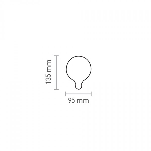 E27 LED Filament G95 8watt με μελί κάλυμμα (7.27.08.42.1)