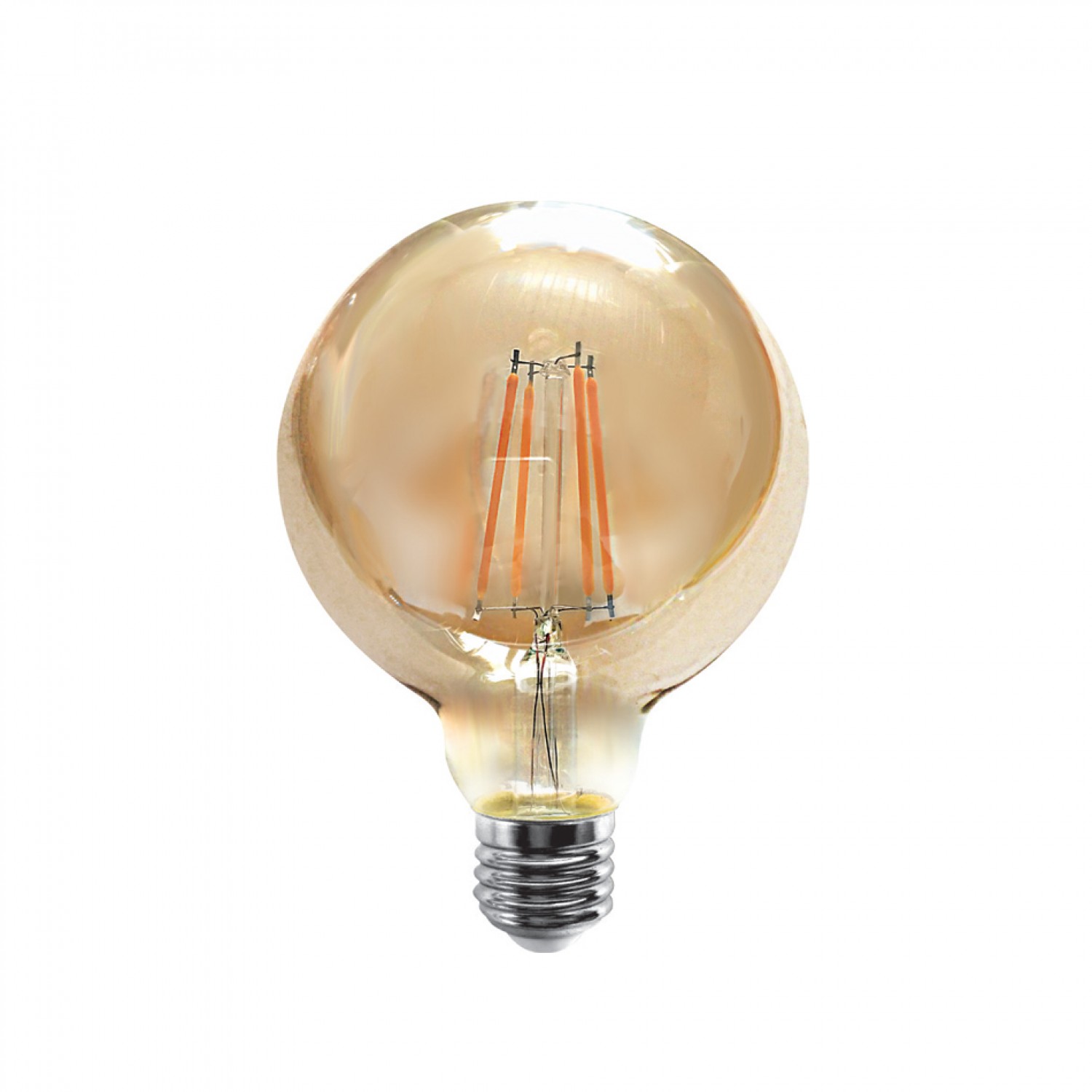 E27 LED Filament G95 8watt με μελί κάλυμμα (7.27.08.42.1)