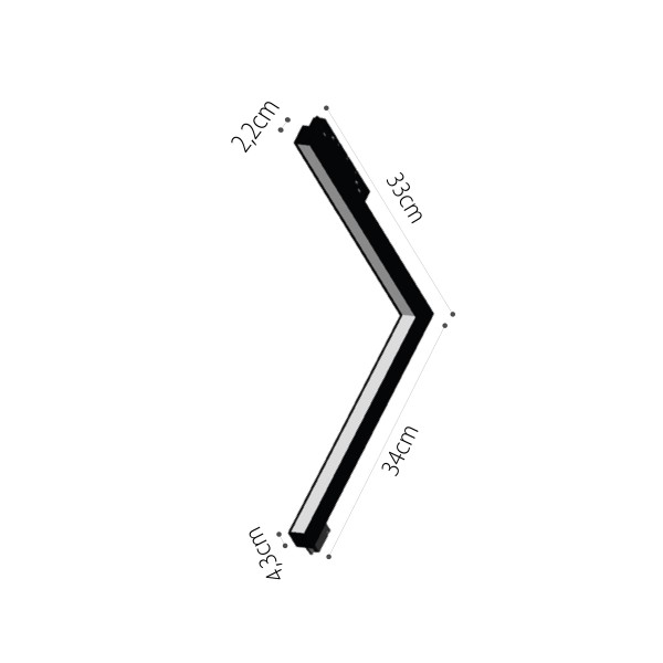 Γραμμικό φωτιστικό γωνία LED 24W 3000K για μαγνητική ράγα σε μαύρη απόχρωση D:30cmX30cm (T05801-BL)