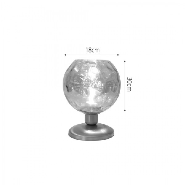 Επιτραπέζιο φωτιστικό από μέταλλο και μελί γυαλί 1XE27 D:30cm (3043-Amber)