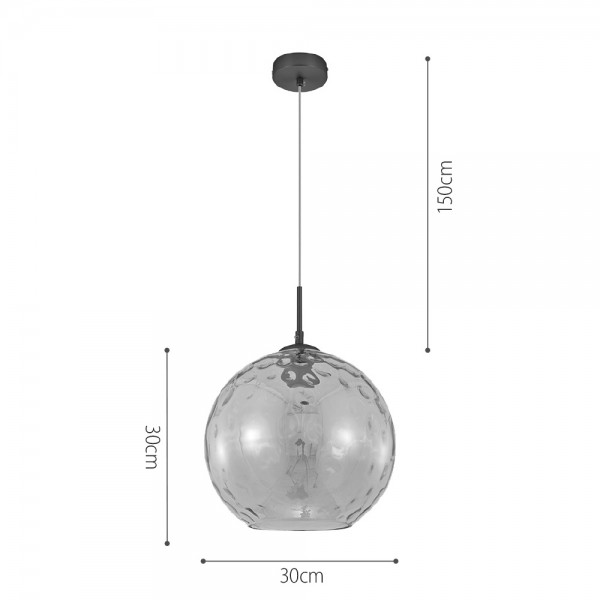 Κρεμαστό φωτιστικό από μελί γυαλί 1XE27 D:30cm (4039-A-Amber)