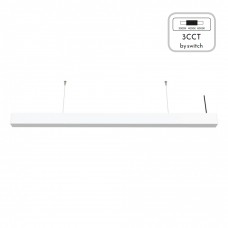Κρεμαστό φωτιστικό LED 60W 3CCT (By Switch) από αλουμίνιο σε λευκή απόχρωση D:180cm (6072-180-WH)