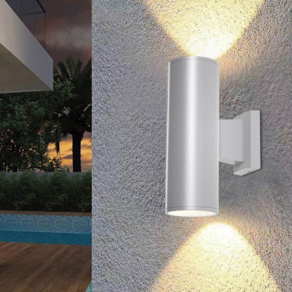 Winnipeg 2xΕ27 Outdoor Up-Down Wall Lamp White D:15.3cmx26cm (80203424)