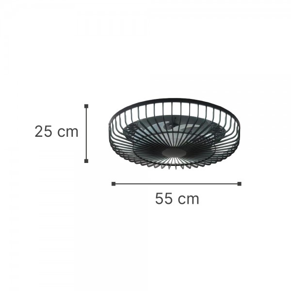 Waterton 36W 3CCT LED Fan Light in Black Color (101000620)