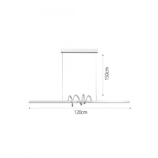 Κρεμαστό φωτιστικό LED 40W 3CCT (by switch on base) σε λευκό χρώμα D:120cm (6075-WH)