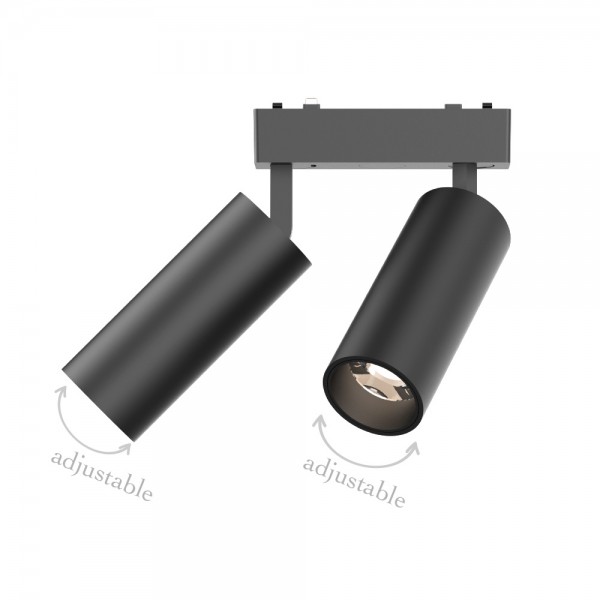 Φωτιστικό LED 2x9W 3000K για Ultra-Thin μαγνητική ράγα σε μαύρη απόχρωση D:16cmX4,4cm (T03801-BL)