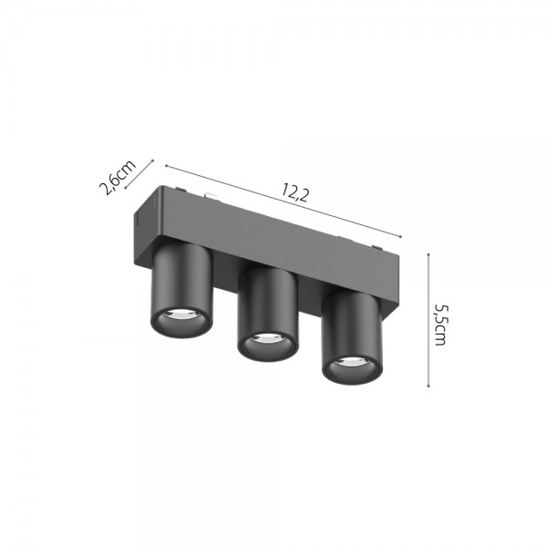 Φωτιστικό LED 5W 3CCT για Ultra-Thin μαγνητική ράγα σε λευκή απόχρωση (by tuya and zigbee) D:12,2cmX5,5cm (T05005-WH)	