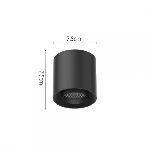Φωτιστικό LED 6W 3000K για Ultra-Thin μαγνητική ράγα σε μαύρη απόχρωση D:7,5cmX7,5cm (T03501-BL)