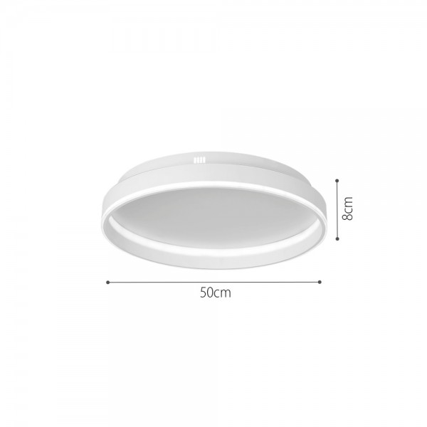 Πλαφονιέρα οροφής LED 65W 3CCT από λευκό μέταλλο και ακρυλικό D:50cm (42032-White)