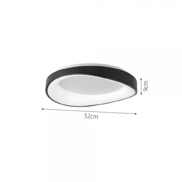 Πλαφονιέρα οροφής LED 72W 3CCT από γκρί μέταλλο και λευκό ακρυλικό D:45cm (42033-Gray)