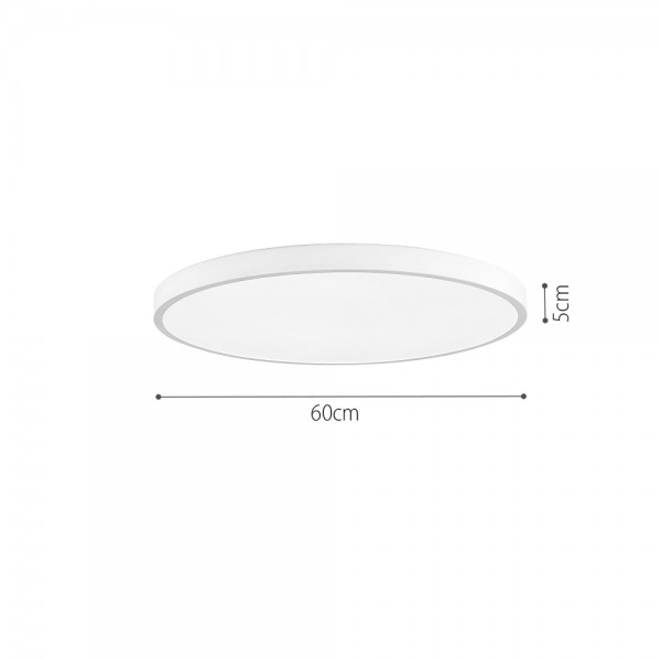 Πλαφονιέρα οροφής LED 110W 3CCT (by switch on base) από γκρί μέταλλο και ακρυλικό D:60cm (42035-B-Gray)