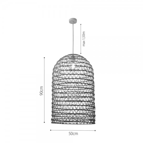 Κρεμαστό Φωτιστικό από σχοινί 1xE27 D:50cm (4048-A)