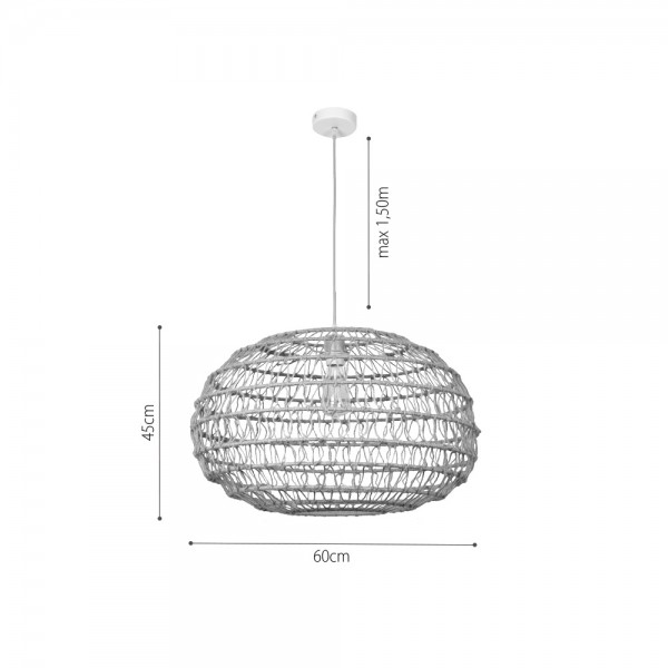Κρεμαστό Φωτιστικό από σχοινί 1xE27 D:60cm (4041-A)
