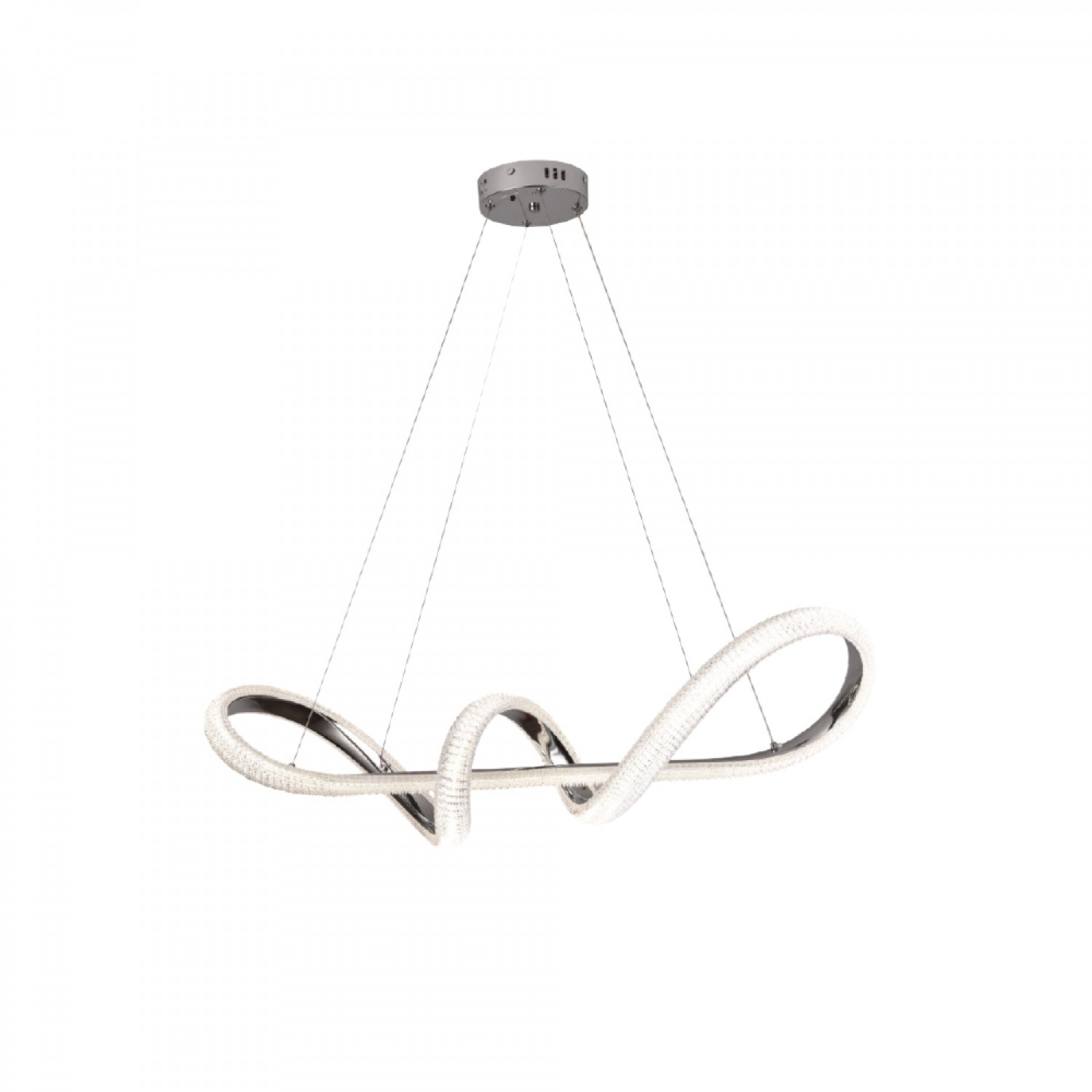 Κρεμαστό φωτιστικό LED 60W 3CCT (by switch on base) σε χρώμιο D:120cm (6099-Chrome)