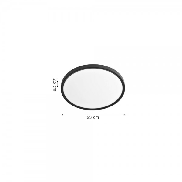 Πλαφονιέρα οροφής LED 18W 3CCT (by switch on base) σε ασημί απόχρωση D:23x2,5cm (42036-E-Silver)