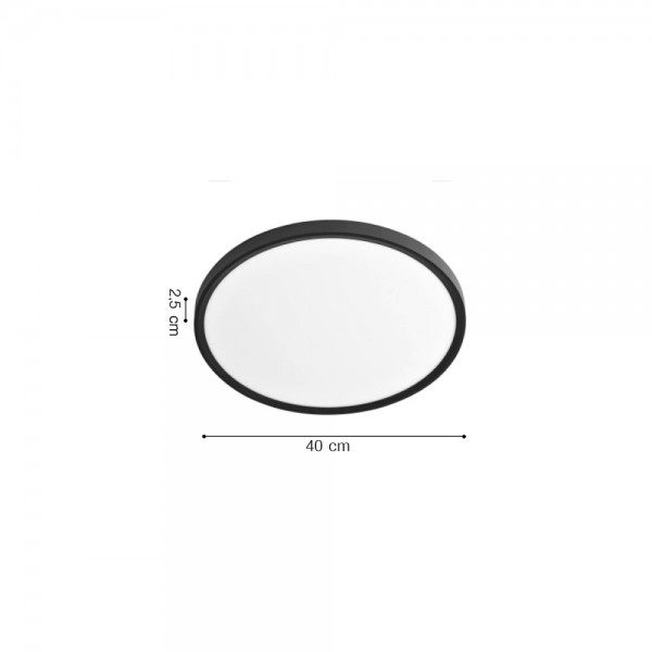 Πλαφονιέρα οροφής LED 32W 3CCT (by switch on base) σε ασημί απόχρωση D:40x2,5cm (42036-C-Silver)