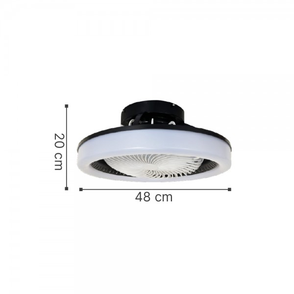 Eidin 36W 3CCT LED Fan Light in Black Color (101000820)
