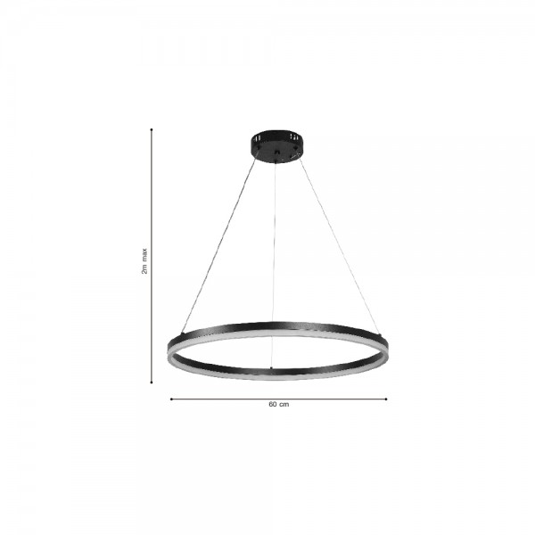 Κρεμαστό φωτιστικό LED 45W 3CCT (by switch on base) 6095-C-Black