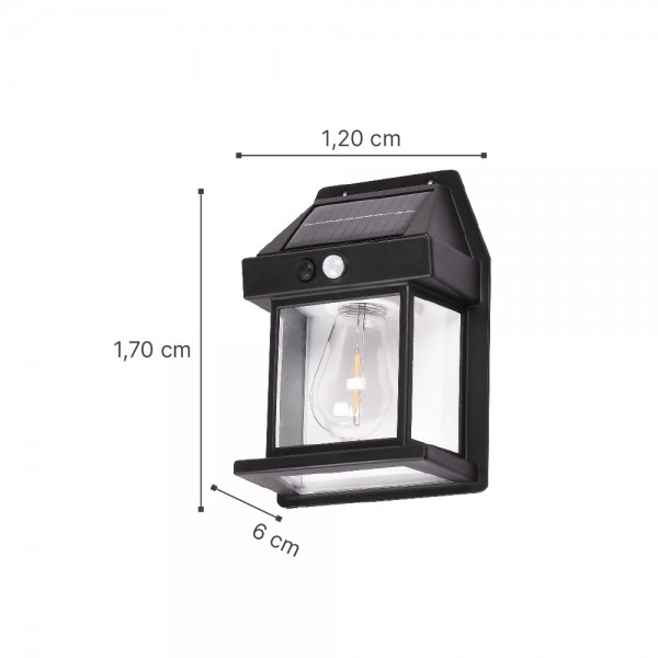 Faber-LED 10W 3CCT Solar Wall Light in Black Color (80204411S)