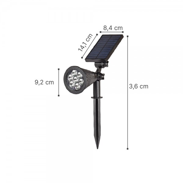 Amistad-LED 2W RGB Solar Spike Light in Black Color