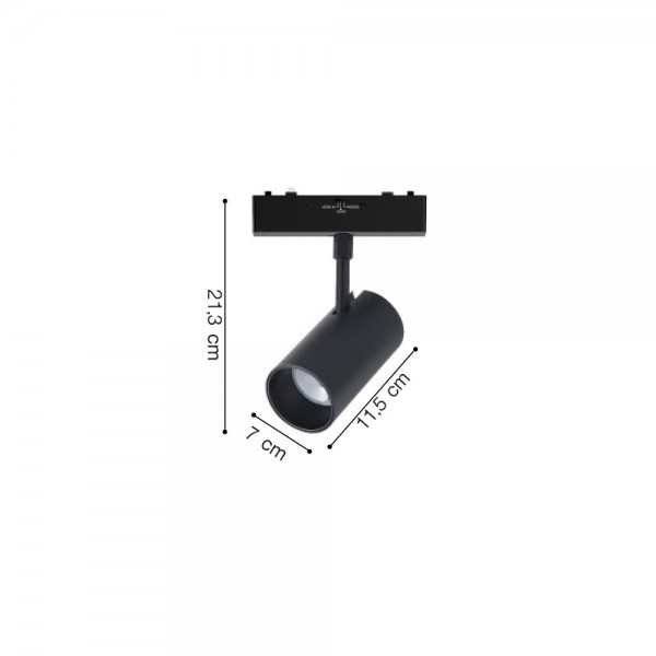 Φωτιστικό LED 30W 3CCT για Ultra-Thin μαγνητική ράγα σε μαύρη απόχρωση D:7X11,5X21,3cm (TMU0120-Black)