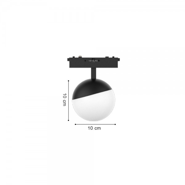 Φωτιστικό LED 6W 3CCT για Ultra-Thin μαγνητική ράγα σε μαύρη απόχρωση D:10X10cm (TMU0150-Black)