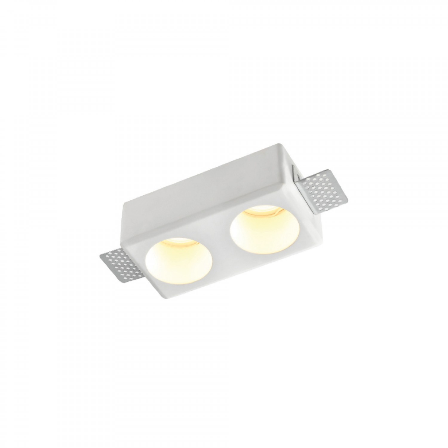 Χωνευτό τετράγωνο σποτ από γύψο 2XGU10 D:15cm (Χ0012-WH)