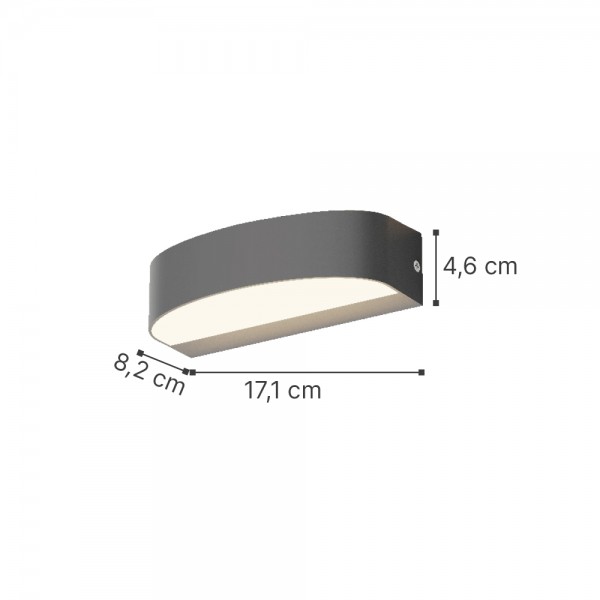 Caror - LED 9W 3CCT Up and Down Outdoor Light in Anthracite Color (80204040)