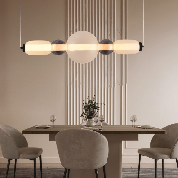Κρεμαστό φωτιστικό LED 50W από γυαλί D:80x20cm (4078-Smoky)