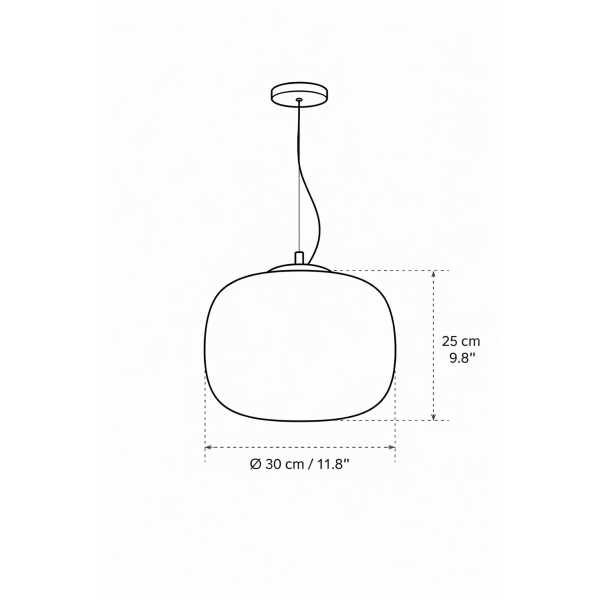 Κρεμαστό φωτιστικό οροφής γυαλί οπαλίνα λευκό 30x25cm, Σφαιρικό κρεμαστό φωτιστικό οπαλίνα 30x25cm