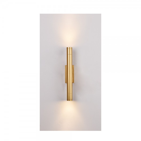 Επιτοίχιο φωτιστικό LED 2*5W 3000K σε χρυσαφί απόχρωση απο αλουμίνιο D:30x6cm (43061-Golden)