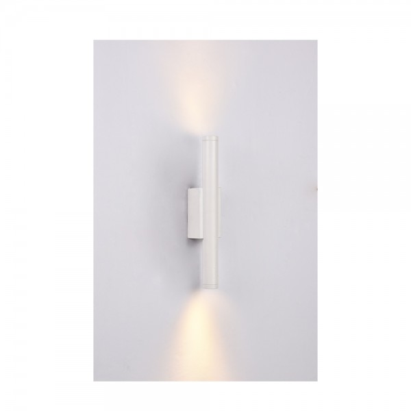 Επιτοίχιο φωτιστικό LED 2*5W 3000K σε λευκ΄ή απόχρωση απο αλουμίνιο D:30x6cm (43061-White)