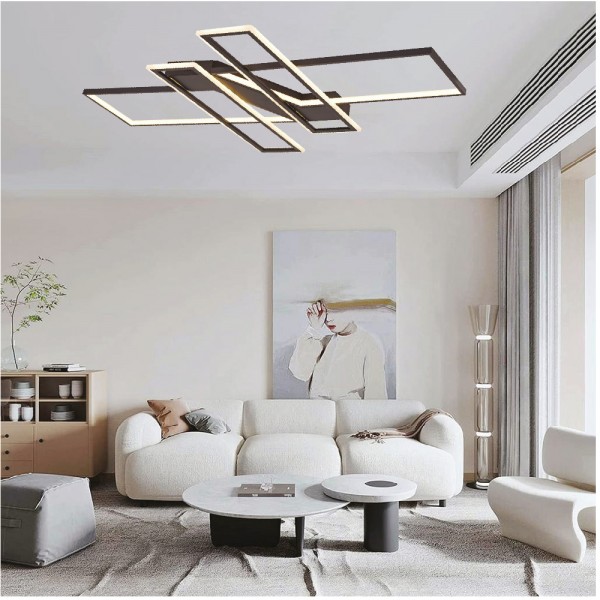 Πλαφονιέρα οροφής LED 100W 3CCT σε μαύρη απόχρωση D:120x80cm (6108)