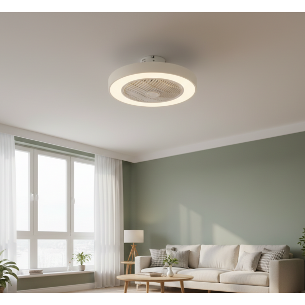 ανεμιστήρας οροφής Chilko LED λευκός με app control, ανεμιστήρας οροφής Chilko με φωτισμό 36W λευκός, ανεμιστήρας οροφής Chilko 5 πτερύγια λευκός, smart ceiling fan Chilko led white