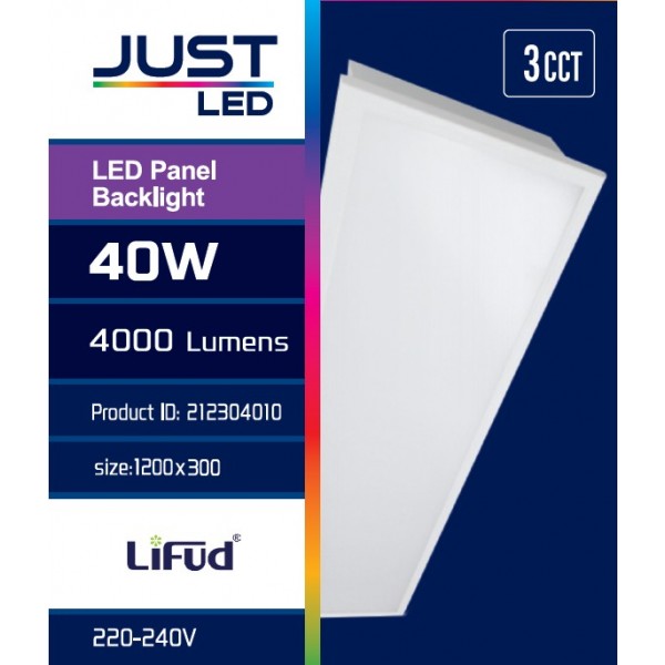 LED Panel Backlight 40watt Παραλληλόγραμμο 4000lum 3CCT D:120cm x 30cm (212304010) LED Panel Backlight 40watt Παραλληλόγραμμο 4000lum 3CCT D:120cm x 30cm (212304010)