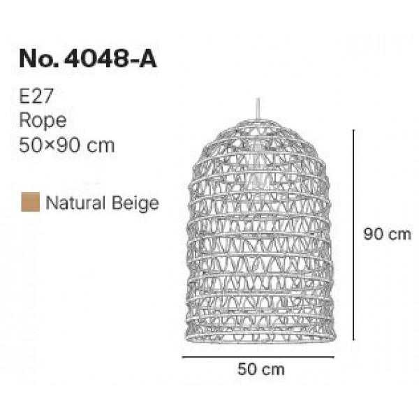 Κρεμαστό Φωτιστικό από σχοινί 1xE27 D:50cm (4048-A)