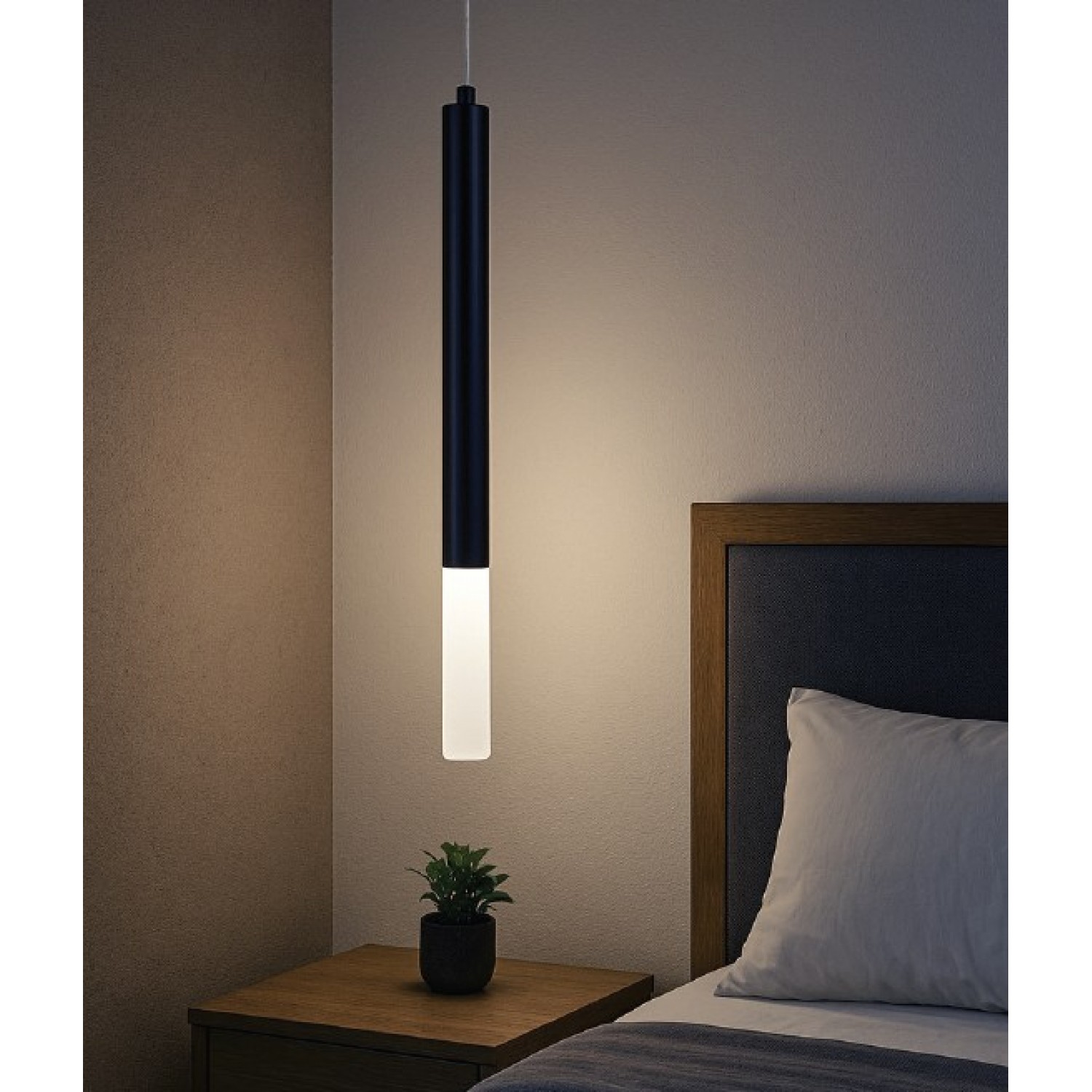 Κρεμαστό φωτιστικό LED 5W 3000K από μαύρο μέταλλο D:9X200cm (4066-Black) Κρεμαστό φωτιστικό LED 5W 3000K από μαύρο μέταλλο D:9X200cm (4066-Black)