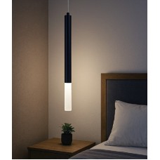 Κρεμαστό φωτιστικό LED 5W 3000K από μαύρο μέταλλο D:9X200cm (4066-Black) 