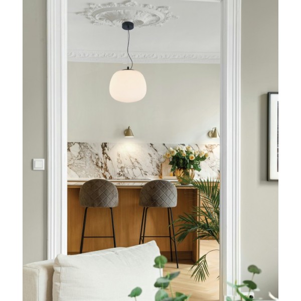 kremasto-fotistiko-opalina-30x25cm, pendant-light-opal-glass-e27 Κρεμαστό φωτιστικό οροφής γυαλί οπαλίνα λευκό 30x25cm, Σφαιρικό κρεμαστό φωτιστικό οπαλίνα 30x25cm
